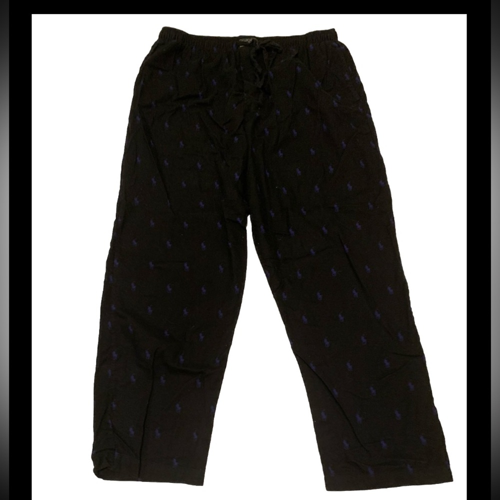 Ralph Lauren Men’s Pj/Lounge Pants Black w Purple Knights on Horseback XL